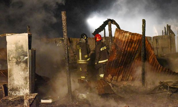 Two Malian refugees die in fire at farm workers’ camp in Italy