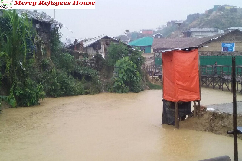 Monsoon Heavy Rain and Flood Hinder the Daily Life of the Rohingya Refugees.